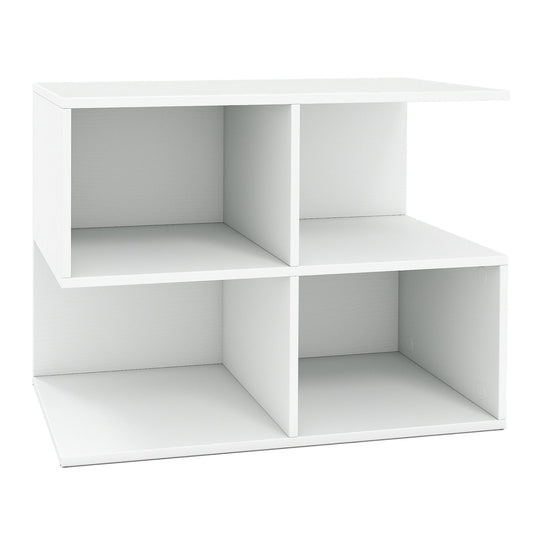 3-Tier S-Shaped End Table with 4 Storage Cubes