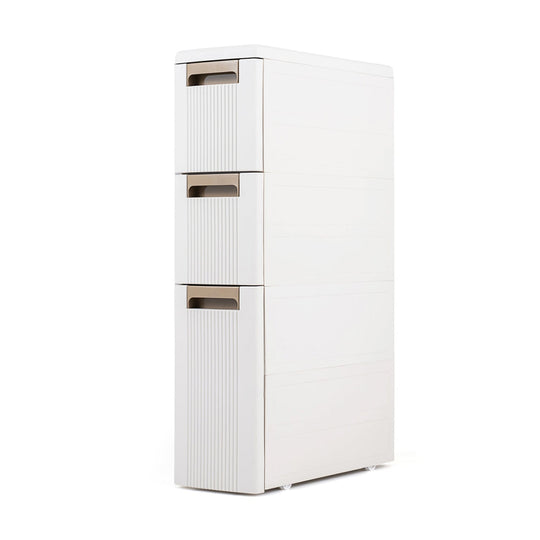 Narrow Storage Cabinet with Drawers and Removable Dividers