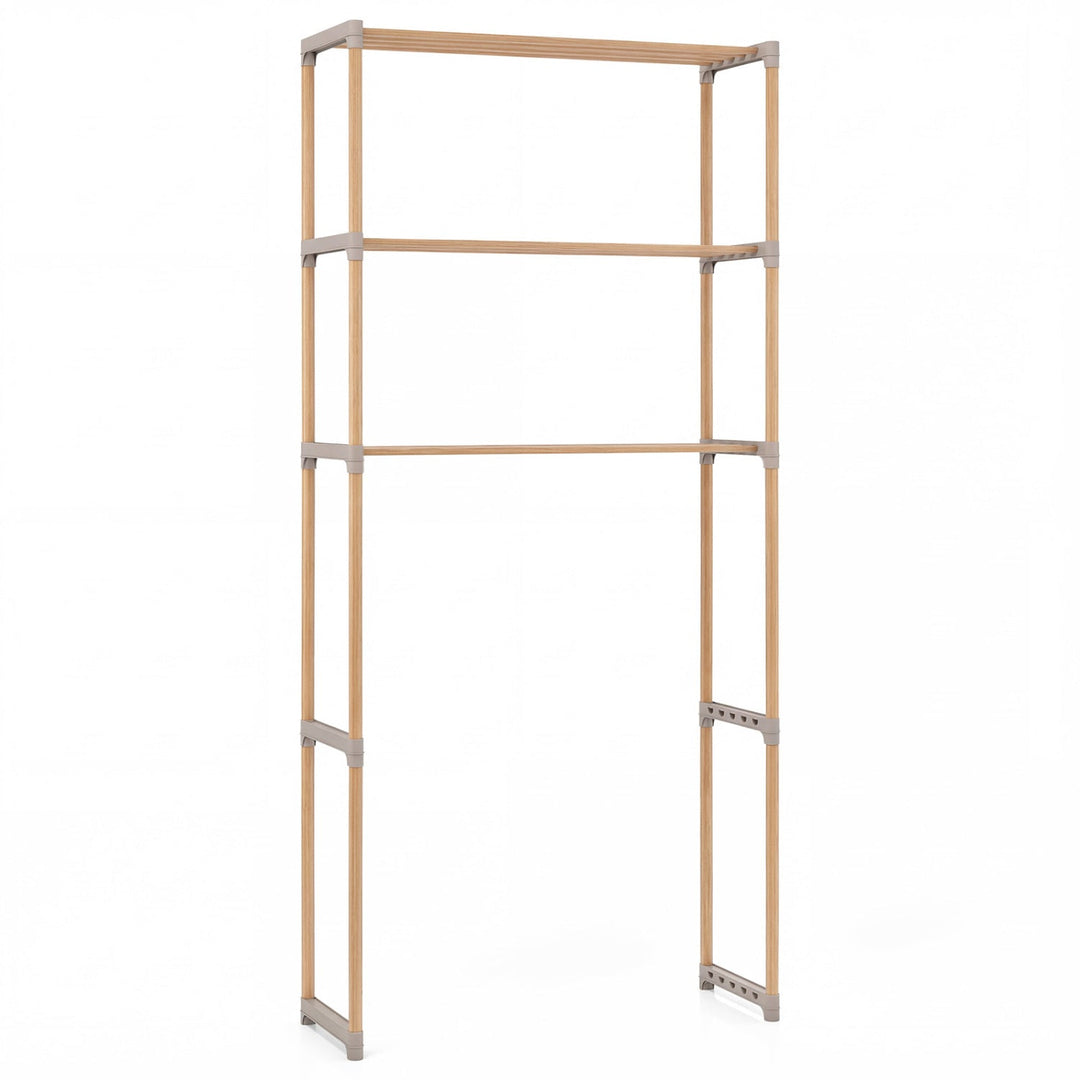 3-Tier Over The Toilet Storage Rack with Open Shelves-Gray