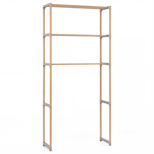3-Tier Over The Toilet Storage Rack with Open Shelves-Gray