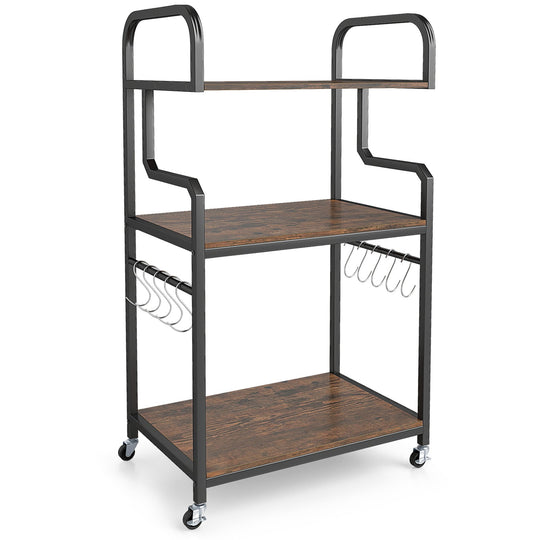 3-Tier Rolling Printer Stand Home Office Large Printer Cart with Storage Shelves
