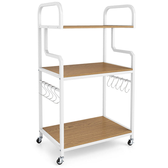 3-Tier Rolling Printer Stand Home Office Large Printer Cart with Storage Shelves