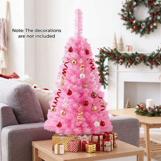 3 ft Premium Artificial Christmas Mini Tree with Stand-Pink
