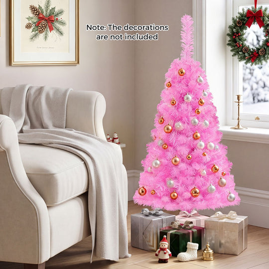 3 ft Premium Artificial Christmas Mini Tree with Stand-Pink