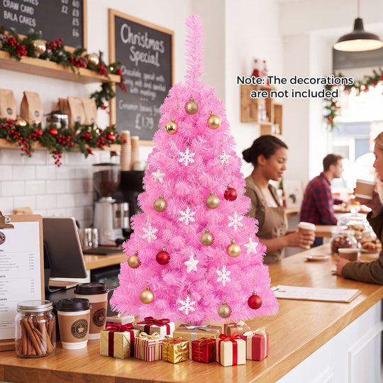 3 ft Premium Artificial Christmas Mini Tree with Stand-Pink