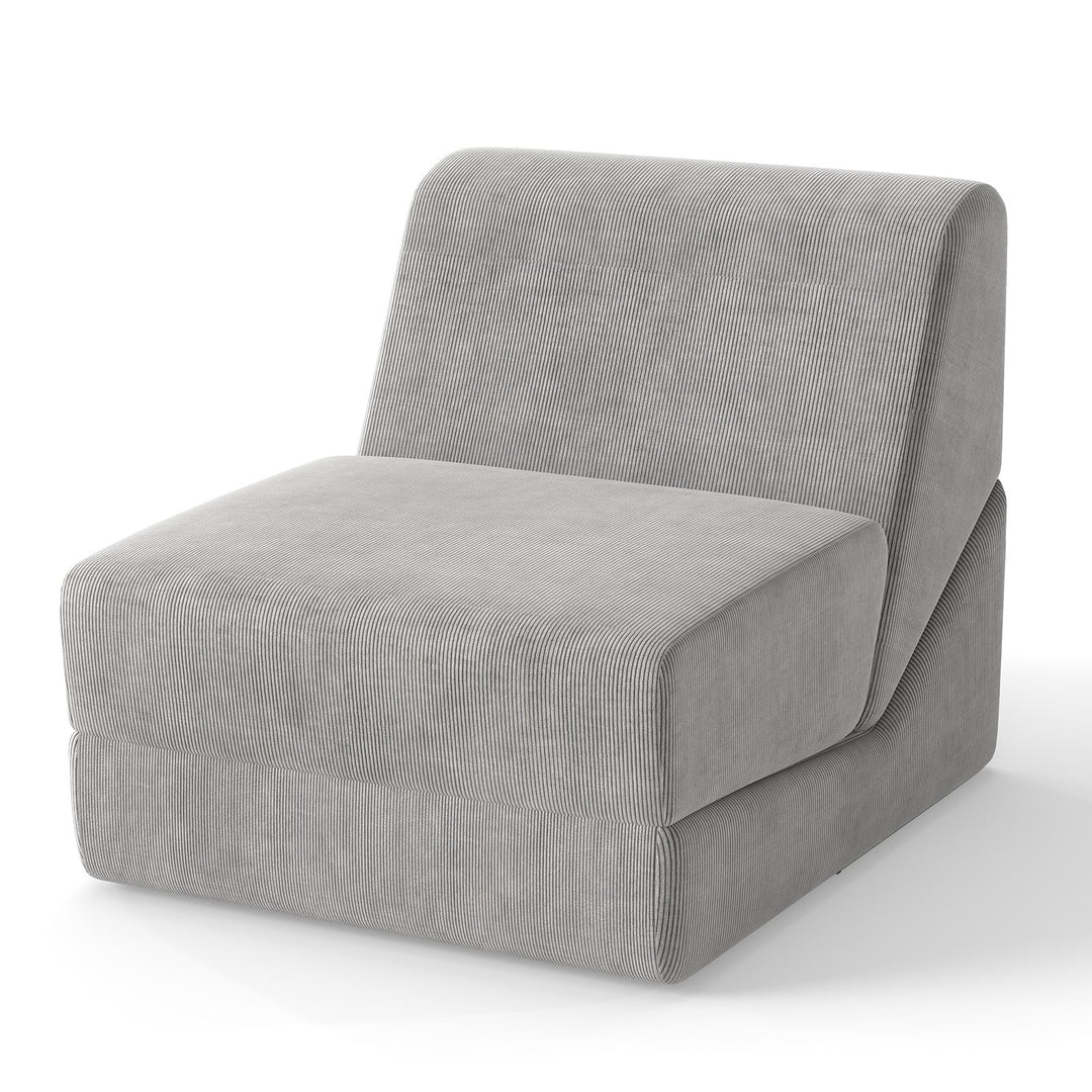 3-in-1 Folding Sofa Bed with Washable Zippered Cover-Gray