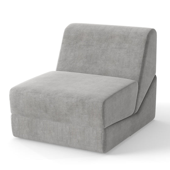 3-in-1 Folding Sofa Bed with Washable Zippered Cover-Gray
