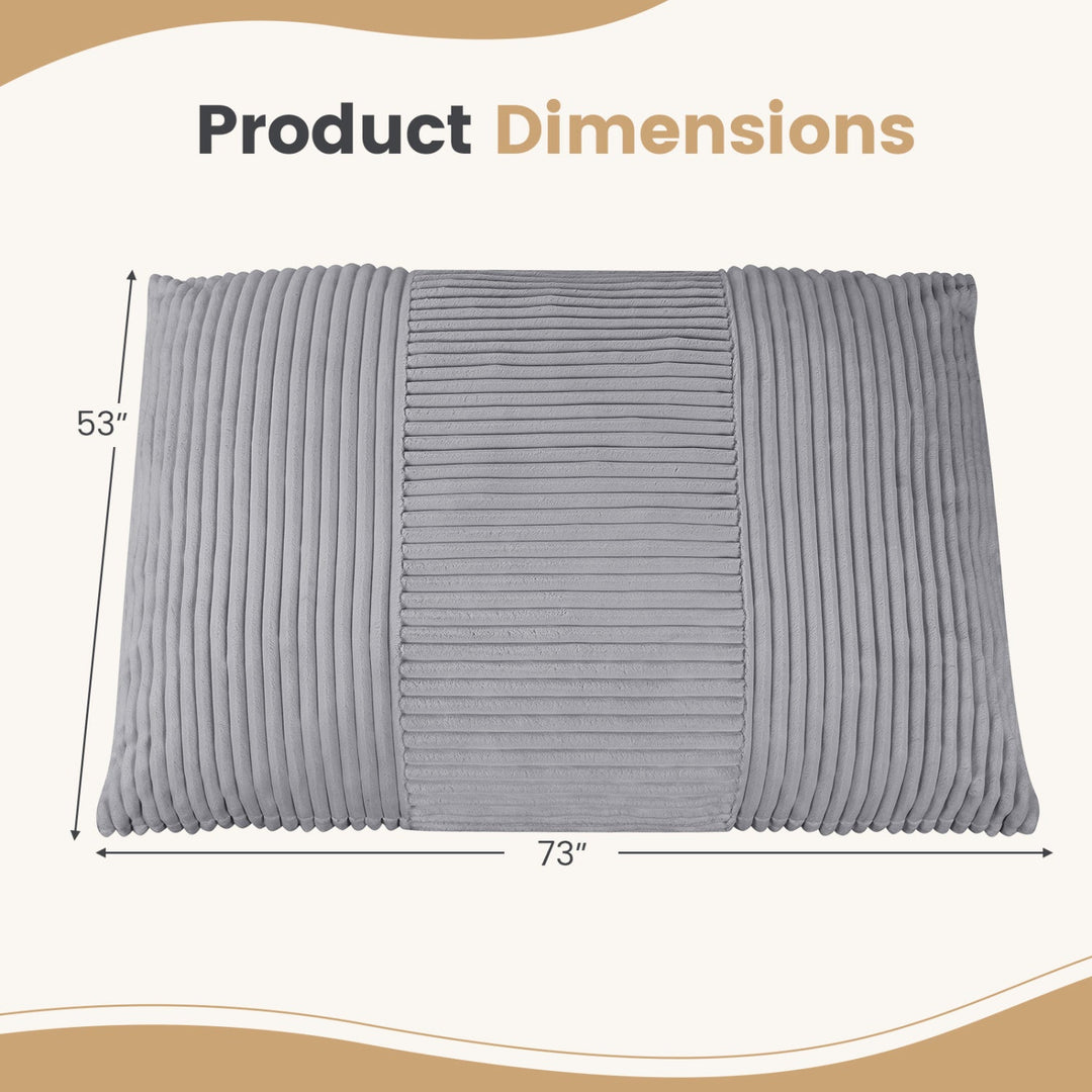 3-in-1 Convertible Bean Bag Chair with Corduroy Fabric