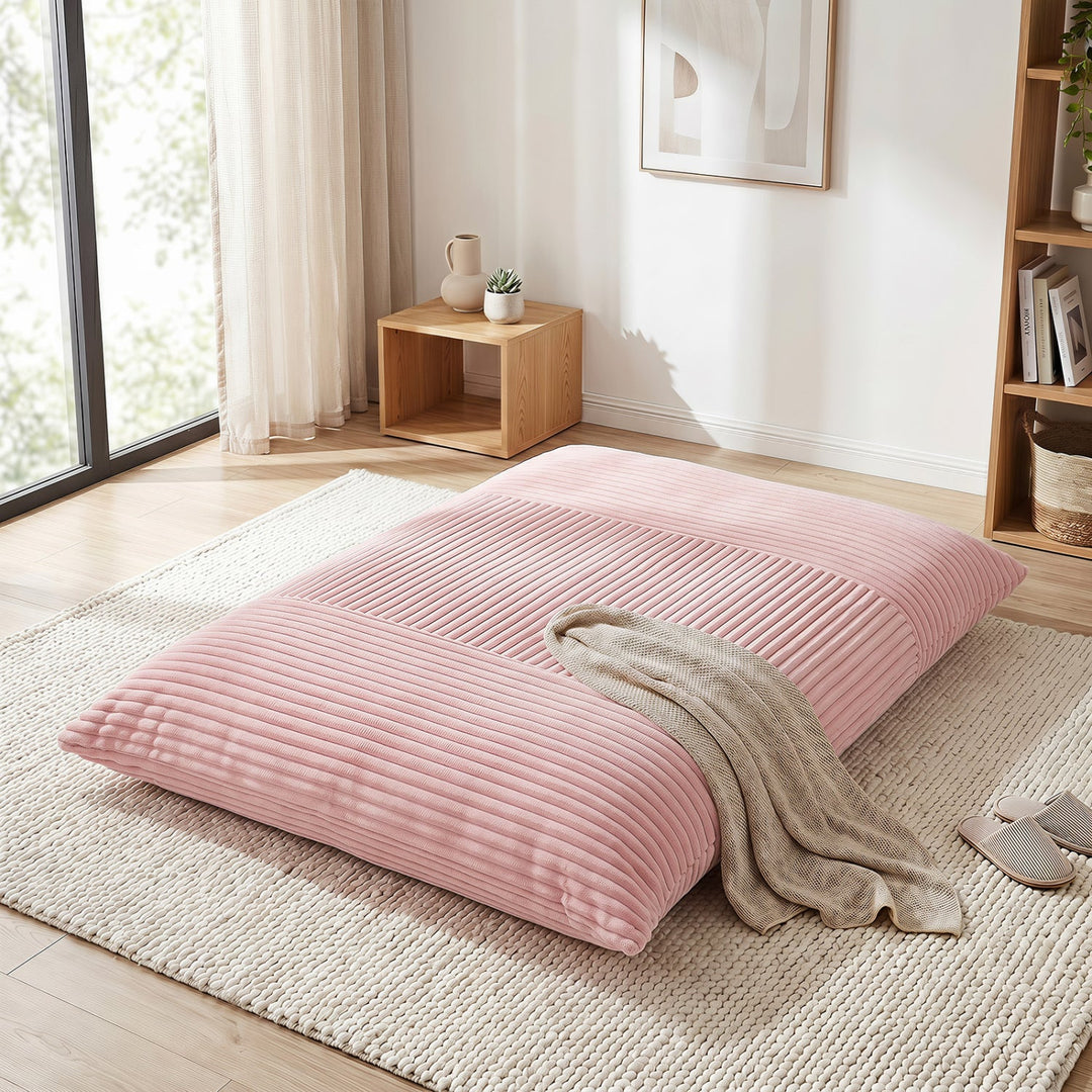 3-in-1 Convertible Bean Bag Chair with Corduroy Fabric