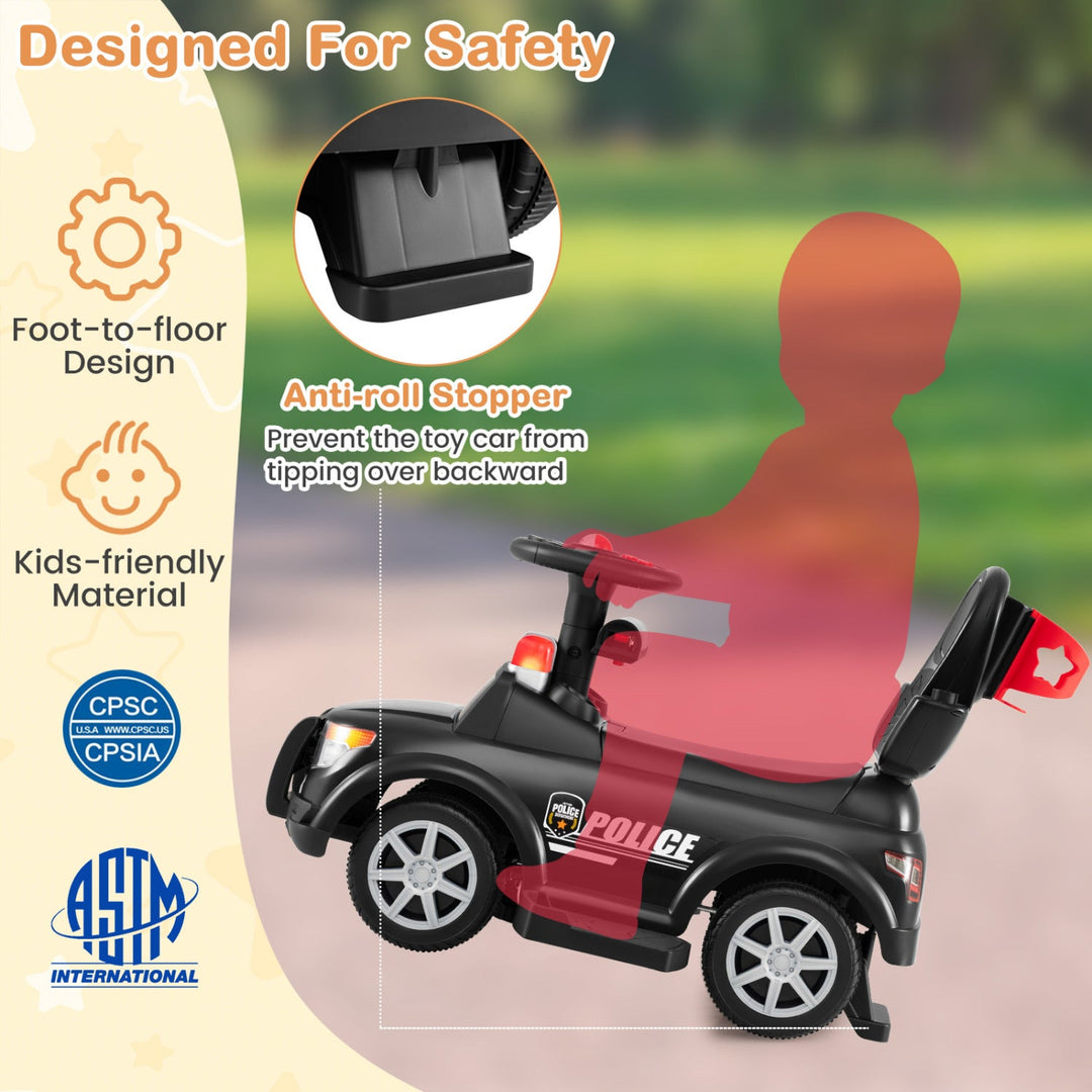 3-in-1 Toddler Push Car with Handle and Canopy