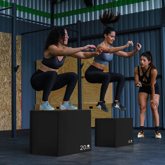 3 In 1 Foam Plyometric Box with 3 Heights and Easy-to-Clean PU Cover