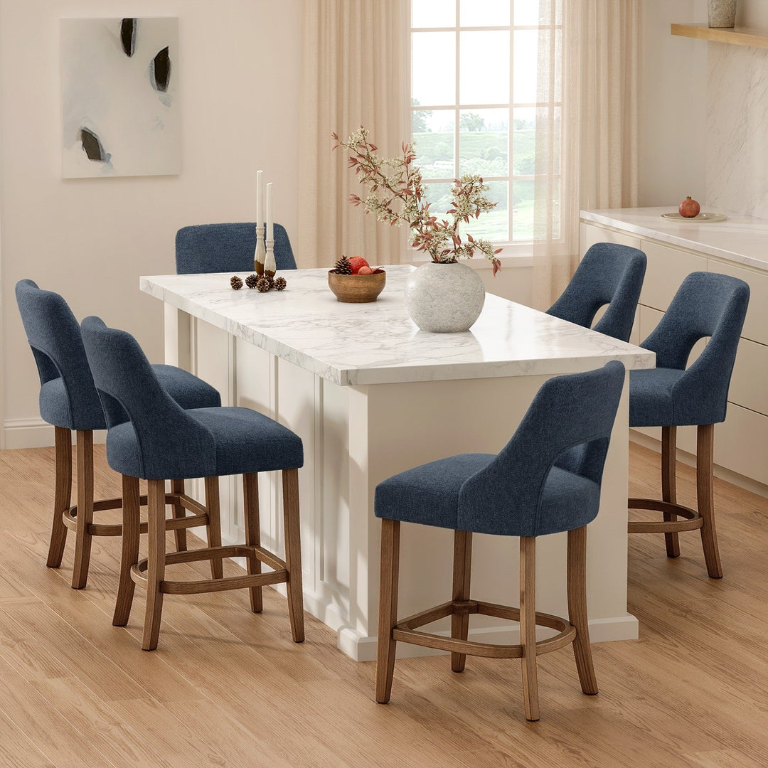 Counter Height Bar Stools Set of 2 with Cutout Back