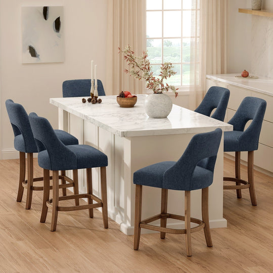 Counter Height Bar Stools Set of 2 with Cutout Back