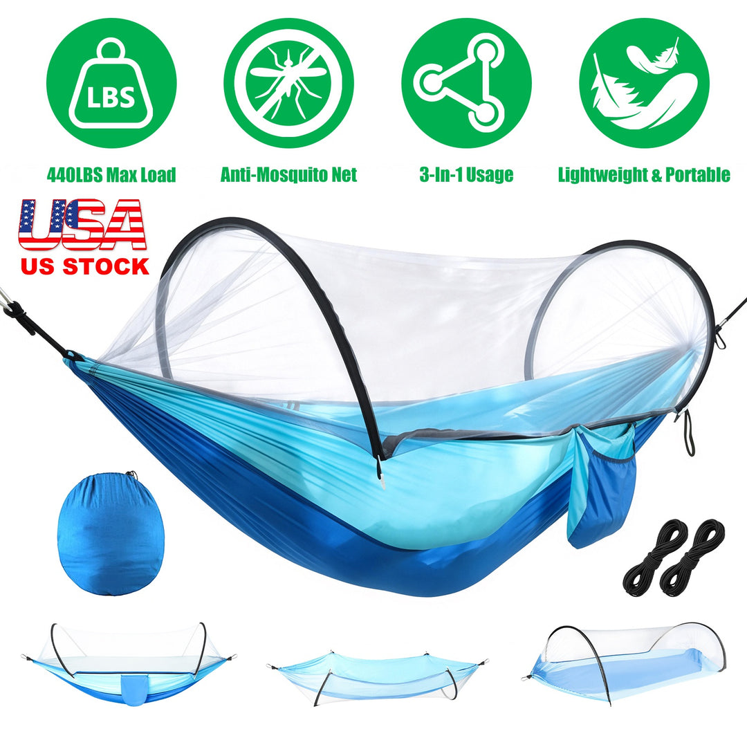 Camping Hammock with Mosquito Net - 440lbs Capacity Portable