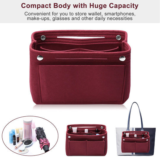 Felt Handbag Insert Organizer Purse Tote Shaper Bag in Bag Cosmetic Bag Handbag Purse Organizer