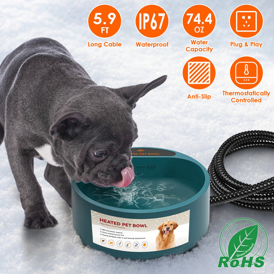 GBruno Heated Water Bowl for Dog Cat