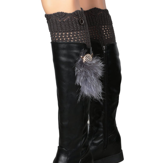 Women Winter Crochet Knit Leg Warmers