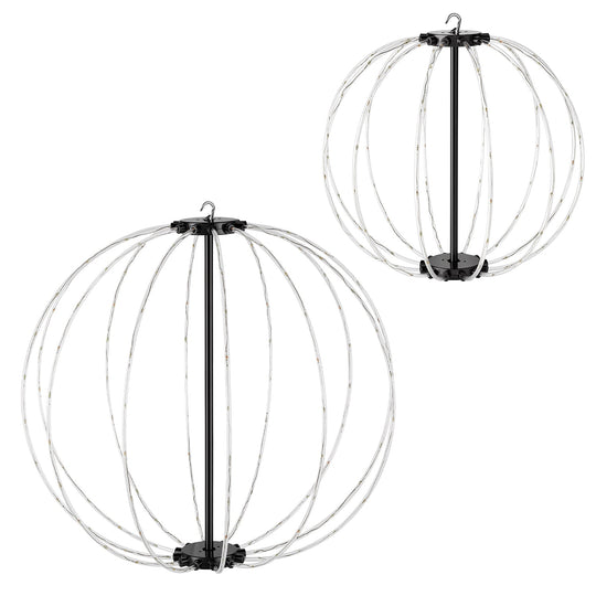 RGB LED Christmas Sphere Lights 2-Pack with Remote Control