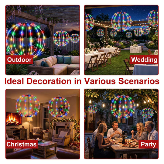 RGB LED Christmas Sphere Lights 2-Pack with Remote Control