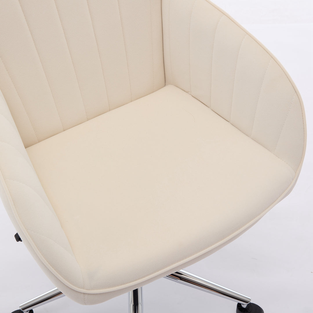 Ergonomic Office Chair with Memory Foam Cushion Corduroy Upholstered Desk Chair Adjustable Swivel Rolling Chair 300LBS M