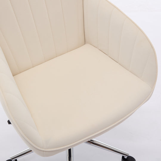 Ergonomic Office Chair with Memory Foam Cushion Corduroy Upholstered Desk Chair Adjustable Swivel Rolling Chair 300LBS M