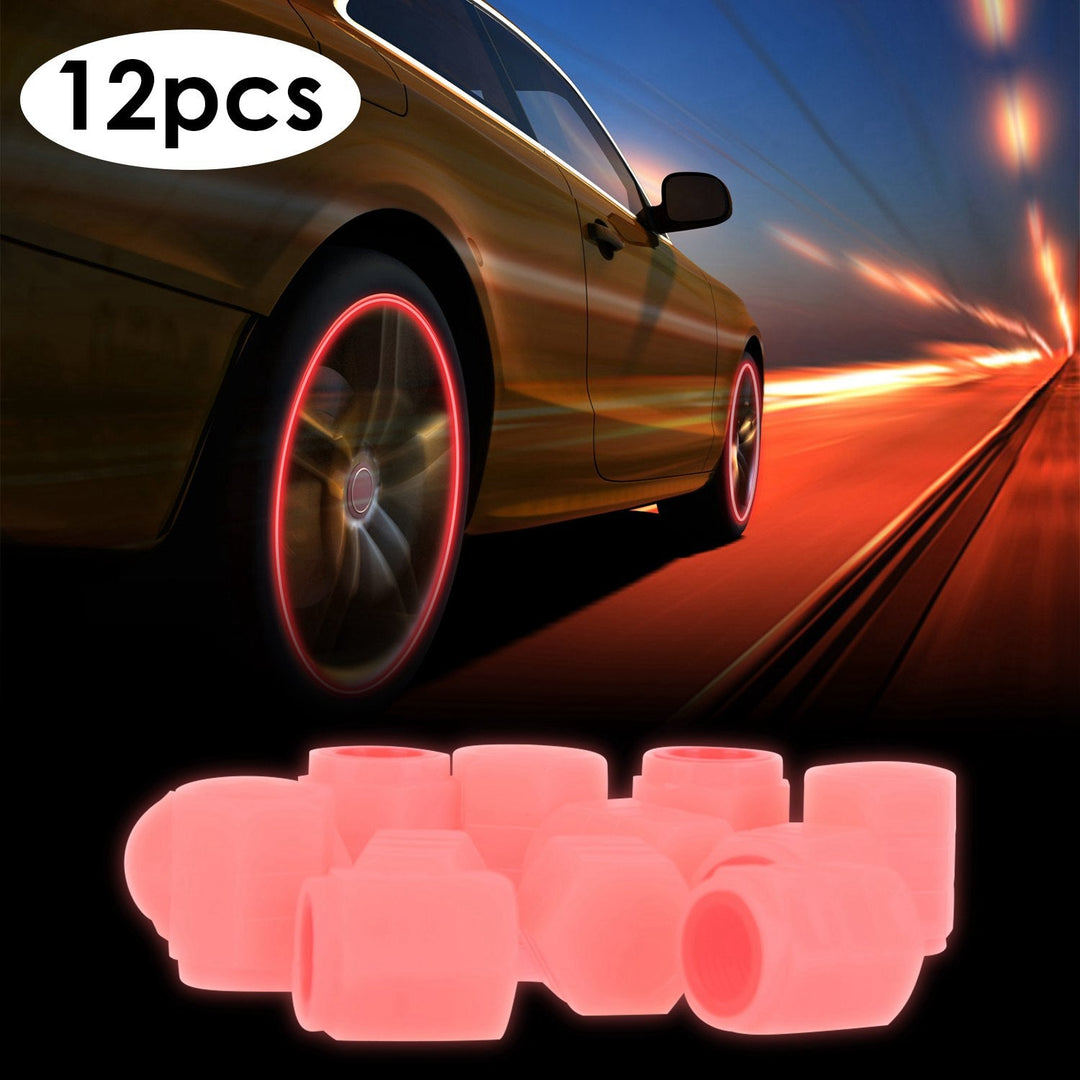 12Pcs Car Tire Valve Stem Caps Luminous Dustproof Stem Tyre Covers for Cars SUVs Truck Motorcycles Bicycles