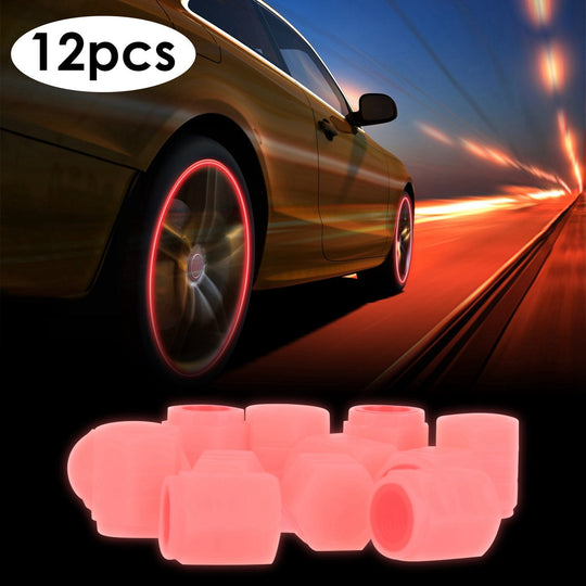 12Pcs Car Tire Valve Stem Caps Luminous Dustproof Stem Tyre Covers for Cars SUVs Truck Motorcycles Bicycles