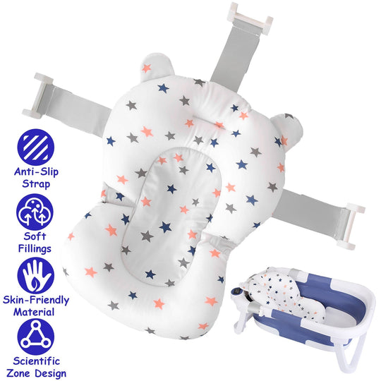 Baby Bath Cushion Pad for Bathtub Infant Bath Supporter Pad Only Newborn Bathtub Mat Quick Dry Baby Bath Floating Pillow