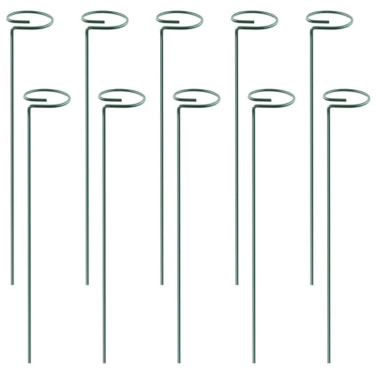 10Pcs 10in Plant Support Stakes Garden Flower Single Stem Support Stake Iron Plant Cage Support Ring For Tomatoes Orchid Lily Peony Rose Flower Amaryl