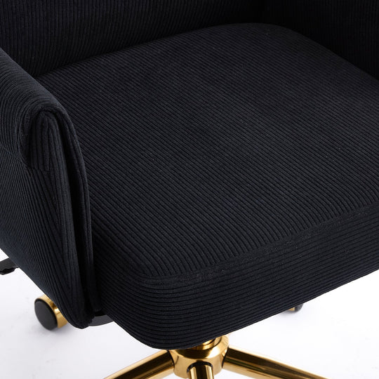 Mid-Back Velvet Office Chair with Memory Foam Cushion