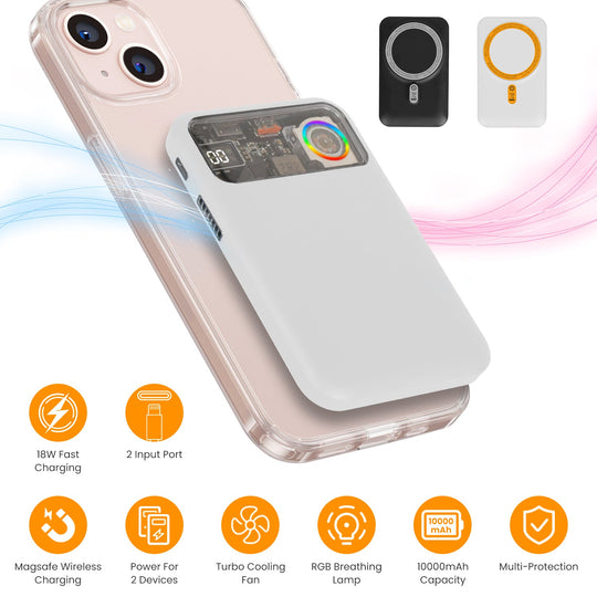 Magsafe Wireless Power Bank 10000mAh Magnetic Portable 18W Fast Charger Fit for IOS Phone 15/14/13/12 Series and More