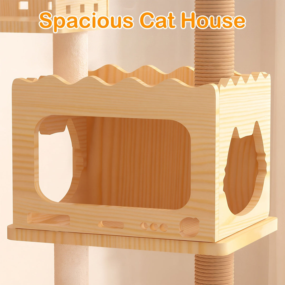 Cat Tree Tower 66.9" with Acrylic Capsules and Scratching Posts