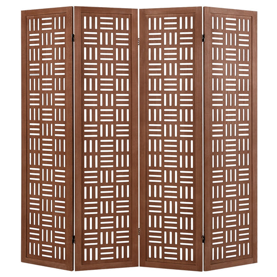 4-Panel Solid Wood Room Divider Folding Partition Stand