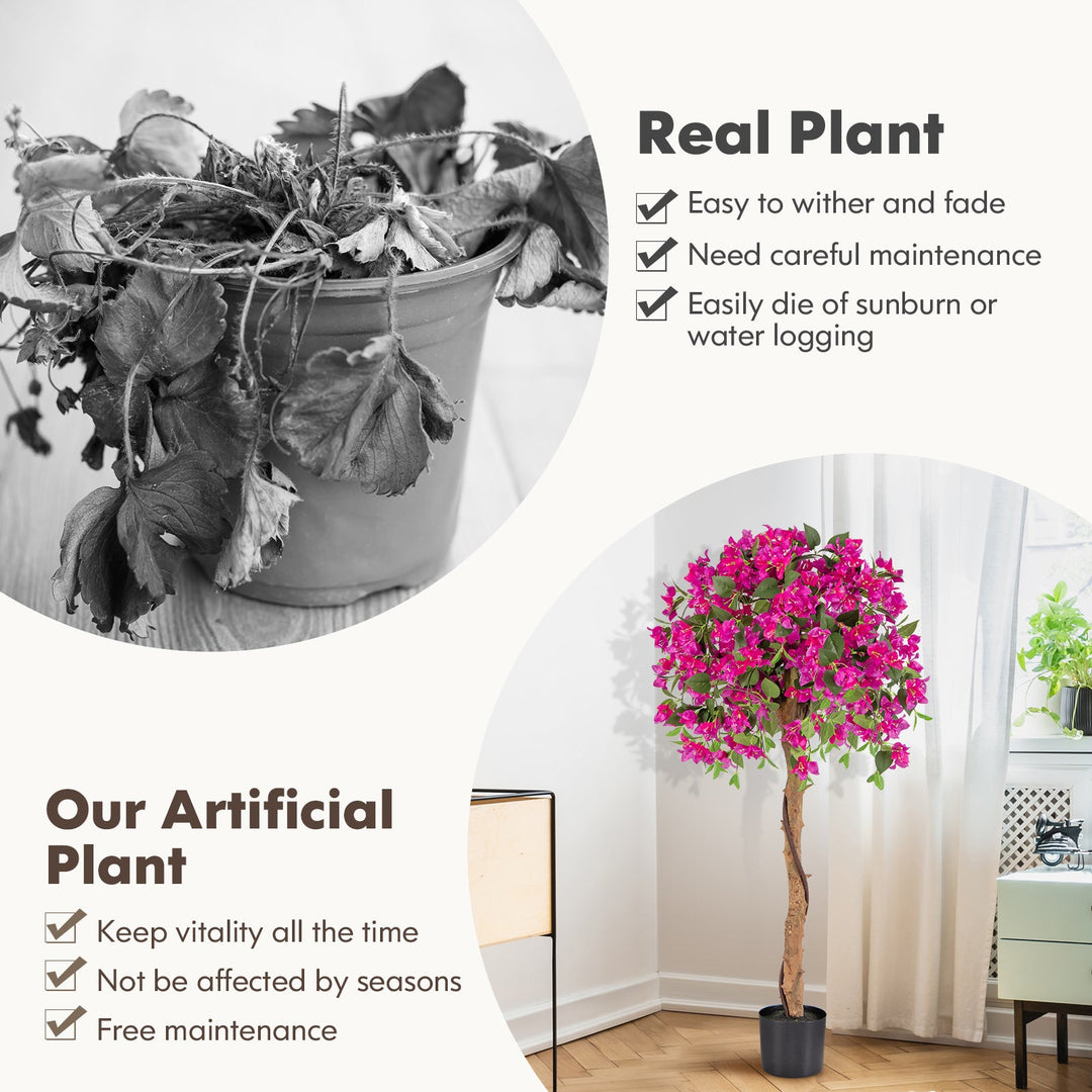 4.5 Feet Artificial Azalea Tree with Cement Pot