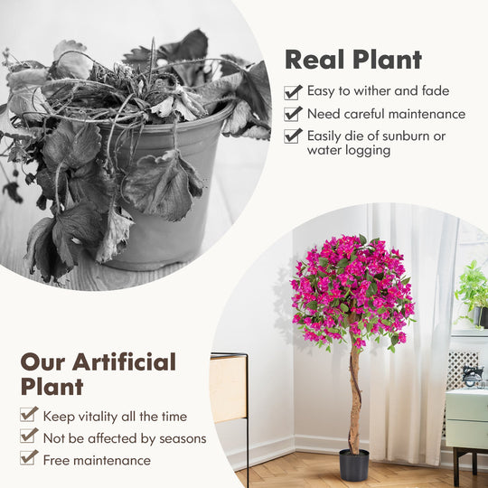 4.5 Feet Artificial Azalea Tree with Cement Pot