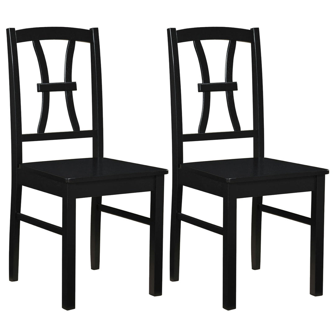 Dining Chairs Set of 2 with Cross Back and Rubber Wood Frame