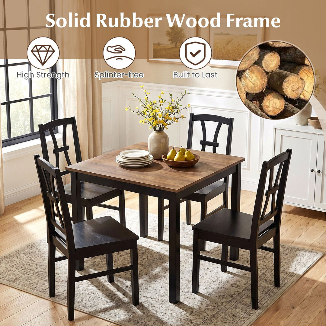 Dining Chairs Set of 2 with Cross Back and Rubber Wood Frame
