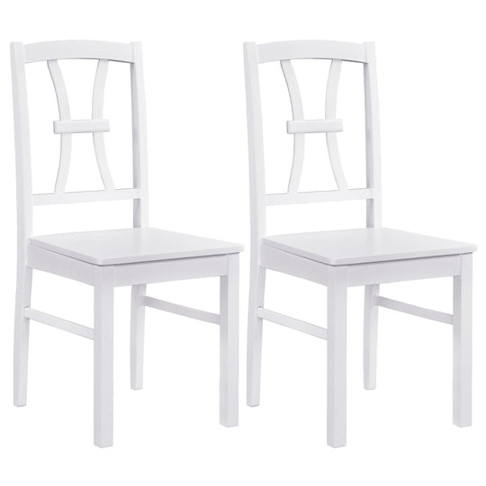 Dining Chairs Set of 2 with Cross Back and Rubber Wood Frame