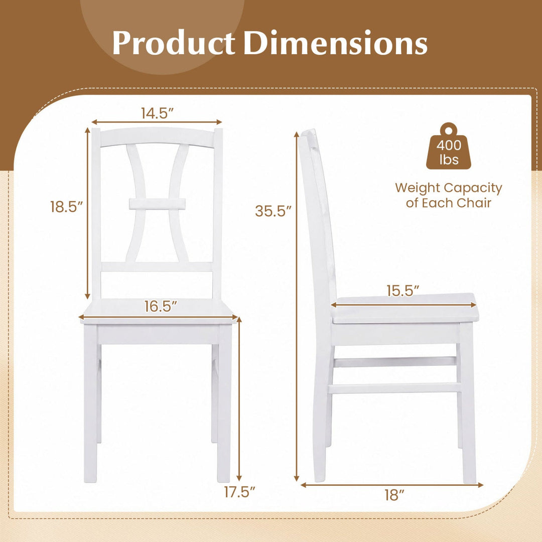 Dining Chairs Set of 4 with Cross Back and Rubber Wood Frame