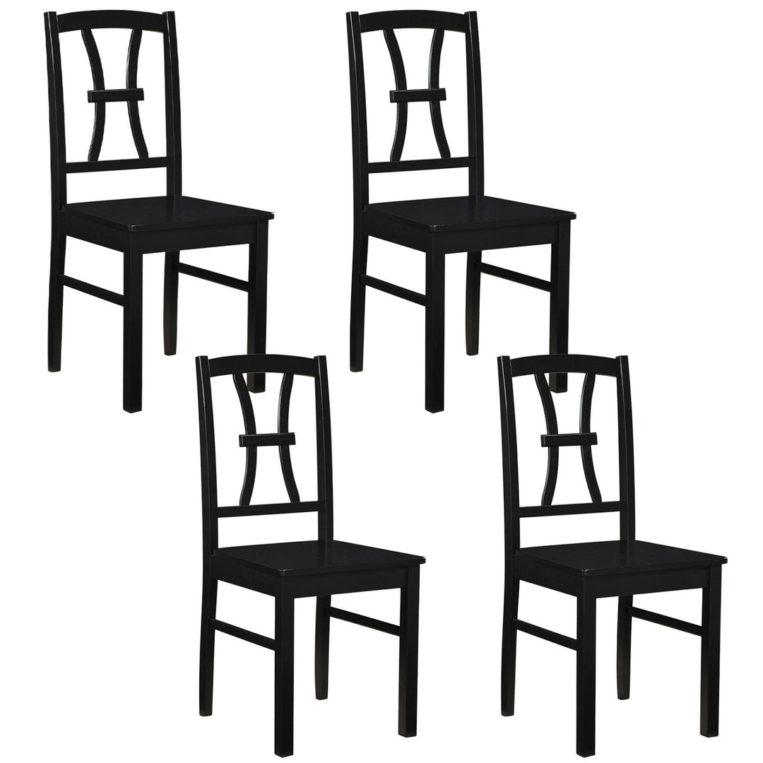 Dining Chairs Set of 4 with Cross Back and Rubber Wood Frame