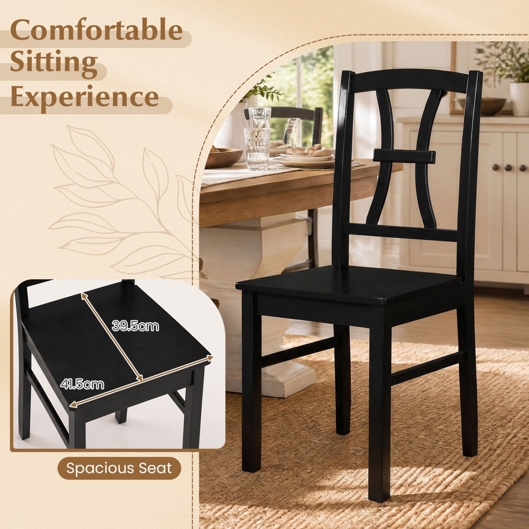 Dining Chairs Set of 4 with Cross Back and Rubber Wood Frame