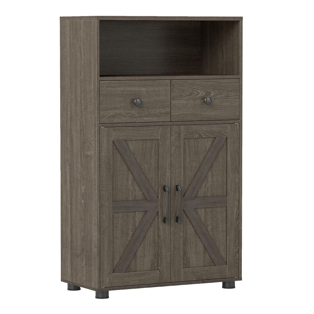 40" Bathroom Storage Cabinet with Drawers and Removable Shelf-Oak