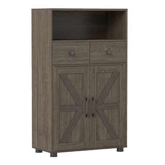 40" Bathroom Storage Cabinet with Drawers and Removable Shelf-Oak