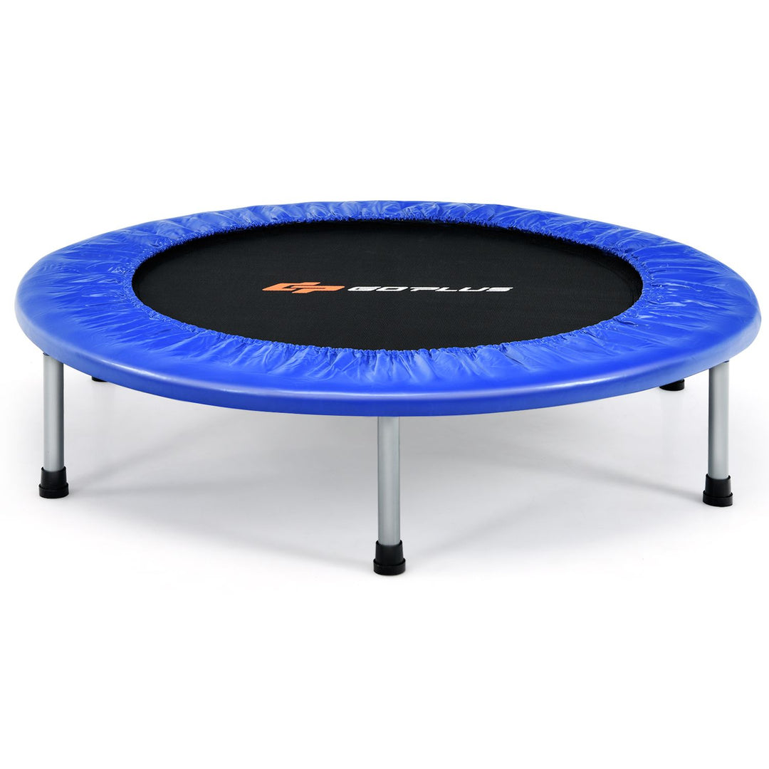 40" Foldable Fitness Trampoline with Safety Pad for Adults and Kids
