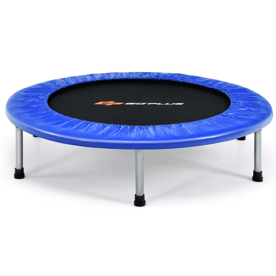 40" Foldable Fitness Trampoline with Safety Pad for Adults and Kids