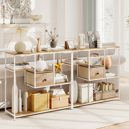 40 Inch Console Table Behind Sofa Couch with Storage