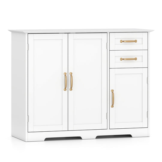 40 Inch Modern Kitchen Sideboard Buffet Cabinet with 2 Drawers and Adjustable Shelf