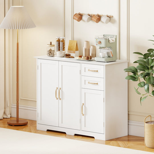 40 Inch Modern Kitchen Sideboard Buffet Cabinet with 2 Drawers and Adjustable Shelf