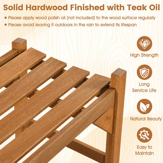 40-Inch Outdoor Bench with Contoured Seat - Set of 2