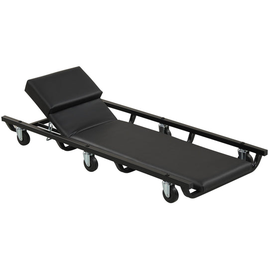40 Inch Rolling Creeper Padded Mechanic Cart with Adjustable Backrest and Headrest